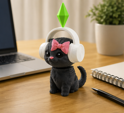 Promix™ Dancing Cat – Hipnotyzująca Ozdoba do Samochodu, Kotek w Słuchawkach który Ożywi Twoją Deskę Rozdzielczą i Poprawi Humor Każdego Dnia